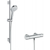 Hansgrohe Croma Select S - Sprchová súprava Vario s termostatom Ecostat 1001 CL a sprchovou tyčou 72 cm, biela/chróm 27833400