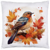 J&W Jesenná obliečka na vankúš 40×40 – Vtáčik v lístí, 5 vzorov Motív: Vzor č. 3