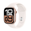 Apple Watch Series 10 GPS + Cellular 42mm Rose Gold Aluminium Case with Light Blush Sport Band - S/M MWX93QC/A