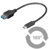 Kabel PremiumCord USB-C - USB 3.0 M/F OTG 0,2m, černý
