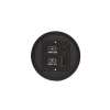 BACHMANN GMBH Bachmann PIX okrúhla vstavaná USB nabíjačka, USB-A/ USB-C čierna