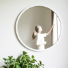 ELEGANTNÉ KRUHOVÉ ZRKADLO, BIELY RÁM 60 cm (ELEGANTNÉ KRUHOVÉ ZRKADLO, BIELY RÁM 60 cm)