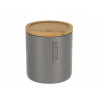 Nádoba na vatové tyčinky z polyrezínu s bambusovým vekom Ø 9,5 cm sivá SAVA