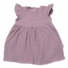 Detské letné mušelínové šatôčky kr. rukáv Sweet Summer, Baby Nellys, slivkové, veľ. 92/98 104-110 (3-5r)