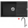 Granitový drez Sinks ULTIMA 860 XXL Metalblack +drezová batéria FLEXIA