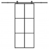 vidaXL Posuvné dvere s kovaním ESG sklo a hliník 90x205 cm 3332819