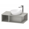 DURAVIT D-Neo závesná skrinka pod umývadlo na dosku Compact, 1 otvorená priehrada vľavo, 800 x 480 x 260 mm, betón šedá matná, DE493800707