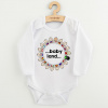 Detské body s potlačou New Baby ...baby land... Biela 68 (4-6m)