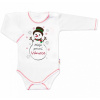 Baby Nellys Body dlhý rukáv Moje první Vánoce, Snehuliak, biele, veľ. 62