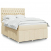 Box spring postel s matrací krémová 140x190 cm textil Krémová 3291675