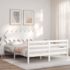 zahrada-XL Rám postele s čelom biely 140x190 cm masívne drevo 3195267