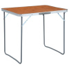 Skladací kempingový stôl s kovovým rámom 80x60 cm-ForU-48170