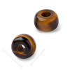 Korálik rondelka z minerálu tigrie oko s veľkým prieťahom na macramé 14x8mm - 1 ks