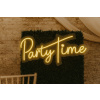 Neónový nápis „Party Time“ žltá – LED party dekorácia Veľkosť: 100 cm