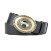 Kožený opasok BROOCH, Vyrobené na Slovensku - Čierna