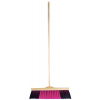 Metla drevená 50 cm, nylonový farebný vlas s drevenou borovicovou násadou, XL-TOOLS
