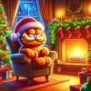 CUKROVÁ TLAČ jedlý obrázok na tortu Cukrová hmota Vianočná mačka Garfield 1 + meno