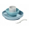 Beaba Silicone Meal Set zo silikónu modrá 4 dielna