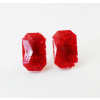 Červené živicové napichovacie náušnice (Handmade červené napichovacie náušnice )