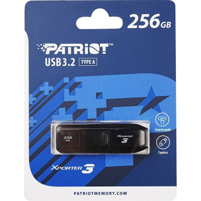 Patriot Xporter 3 256GB /80MBps/USB 3.2/USB-A/Černá PSF256GX3B3U