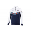 Sparco mikina s polovičným zipsom, edice Martini Racing, farba modro-biela