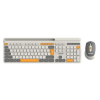 Canyon SET-W5, Wireless bezdrôtové combo - multimed. klávesnica, SK/CZ + opt. myš až 1600 dpi, svetlo šedá s oranžovými CNS-HSETW5BG-CS