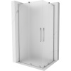 Mexen Velar L Duo, sprchový kút s posuvnými dverami 90 x 80 cm, 8mm sklo námraza, chrómová, 871-090-080-02-33-01