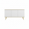 Elvisia Komoda BIJOU K-160 | biela / zlaté nohy