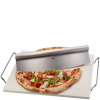 Pizza kámen hranatý, se stojánkem + Pizza kolečko DARIOSO - GEFU (Kámen na pečení pizzy včetně kráječe DARIOSO, hranatý - GEFU)
