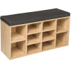 tectake 402076 skrinka na topánky so sedákom 103,5x48x30cm - tmavo šedá / dub svetlý