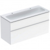 Geberit iCon - Skrinka s dvojumývadlom, 118x48x63 mm, 2 zásuvky, lesklá biela 502.338.01.1