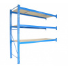 Profesionálny regál Biedrax prídavný 100 x 120 x 200 cm, 3 police - nosnosť 350 kg/polica, modrý