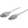 Manhattan 340502 USB kábel 4,5 m USB 2.0 USB A Priehľadná (340502)