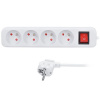 SOLIGHT Pridať do obľúbenýchSolight predlžovací prívod 5m, 4 zásuvky, vypínač, 16A/3680W, PVC, biely PP33X