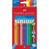 Farebné ceruzky Jumbo Grip, 12 rôznych farieb + strúhadlo FABER-CASTELL 05-0041 4005401109129