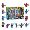 12 Kusov Figurka Mini Ľudia Kocky Minecraft + Príslušenstvo ZAB30