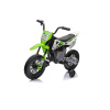 Beneo Elektrická Motorka MOTOCROSS, zelená (12V batéria, EVA mäkké kolesá, Koženkové sedadlo, 2 x 25W Motor, Odpruženie, Kovový rám, MP3 Prehrávač s Bluetoothom, pomocné kolieska)