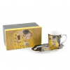 HOME ELEMENTS Porcelánový hrnček s podšálkou Klimt tmavý 360 ml