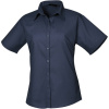 Premier Košile PR 302, popelínová, krátký rukáv, dámská COT3903020032a-navy Navy XXS