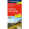 KOMPASS 3401 Südtirol, Alto Adige Cyklo 4 SET 1:70t cyklomapa (Sada 4ks cyklomapy z oblasti južné Tirolsko v mierke 1:70.000.)