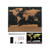 Malatec Velká Stírací mapa světa s vlajkami Deluxe 82 x 59 cm s příslušenstvím černá