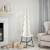 zahrada-XL Drevený vianočný stromček biely 112 cm masívna borovica 858172