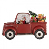 Clayre & Eef Kúzelné červené auto Santa s trblietkami a hracou skrinkou Ľad - 22*10*15 cm / 3*AA/ USB - Clayre & Eef