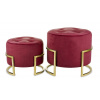 Štýlová Červená Taburetka Set 2ks