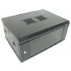 XtendLan 4U/600x450,na zeď, jednodílný, skleněné dveře WS-4U-64B-BLACK-P