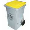 Contacto Odpadkový kôš na kolieskach, sivý so žltým poklopom, 3053/102