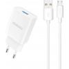 Dudao A4EU Nástenná nabíjačka - Biela - Nabíjačka s káblom - USB na Micro-USB
