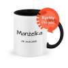 Manžel a manželka II Hrnček s farebným vnútrom a uchom – čierny