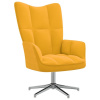 Relaxačné kreslo horčicovo-žlté zamatové-ForU-328124