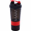 FĽAŠA NA PITIE FITNESS SHAKER 500 ml ŠEDÁ/ČERVENÁ PURE 2 IMPROVE